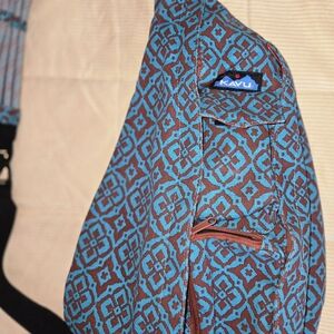 KAVU Patterned Sling Bag - Blue and Brown